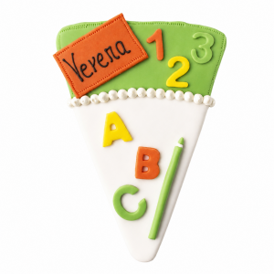 Unsere Schultüte Motivtorte in Grün mit Namensschild